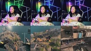 Gamer Mom gets kills in COD while holding baby