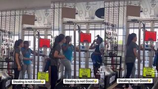 Store worker teaches alleged thief a lesson