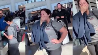 Woman has embarrassing moment at airport