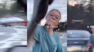 Woman freaks out in traffic during road rage video