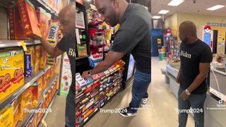 Trump supporter makes funny video in Biden shirt