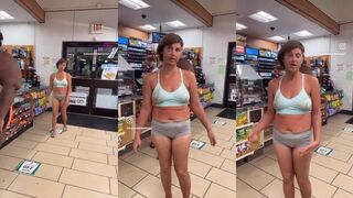 Sad reality video shows messed up woman drinking sanitizer at 7-11