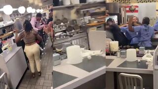 Customers vs Employees restaurant brawl