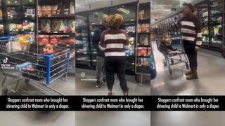 Shoppers confront mom who brought shivering child to store in just a diaper