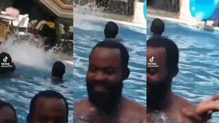Woman goes down slide in worst way possible