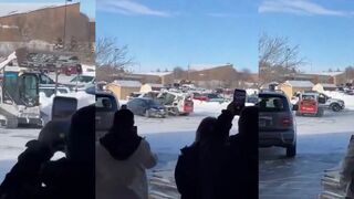 Man rams Skid Loader into cop car during rampage at Home Depot