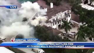 Video shows Tyreek Hill's house on fire