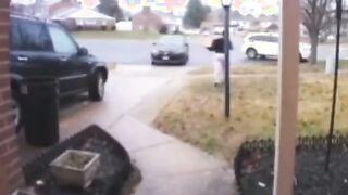 OOPS! Lady busted on camera stealing packages