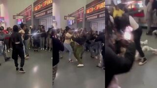 Guy suckerpunches woman who tried fighting his mom