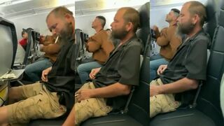Guy lights one up on airplane, pretty sure that was a bad idea