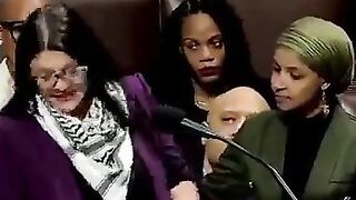 Rashida Tlaib CRYNG on House floor, then Ilhan Omar has to console her