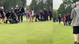 Security tackles pro golfer by accident
