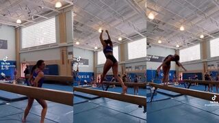 Gymnast Sydney Smith shows epic balance on the beam