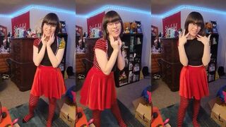 Dude in women's clothes has a little surprise for everyone