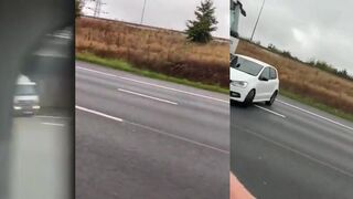 Dragging a car under your windshield