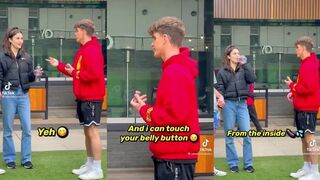 I can touch your belly button the special way