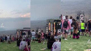 Rave girl becomes a human tumbleweed