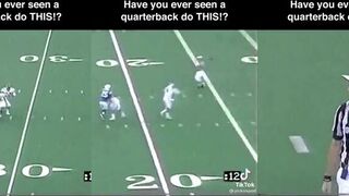 Quarterback throws ball completely wrong way