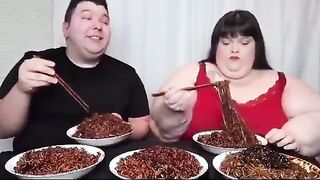 Happy couple enjoys dinner for 5