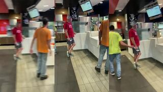 Two dudes harassing woman at McDonalds