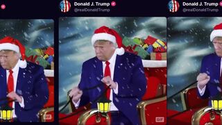 Trump shares Christmas meme of himself