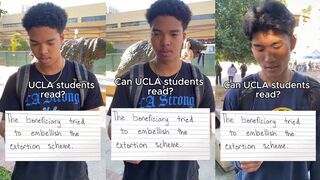 UCLA student can barely read an easy sentence