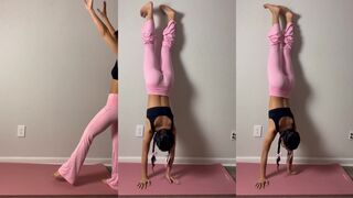 Ali Rose does a handstand pirouette